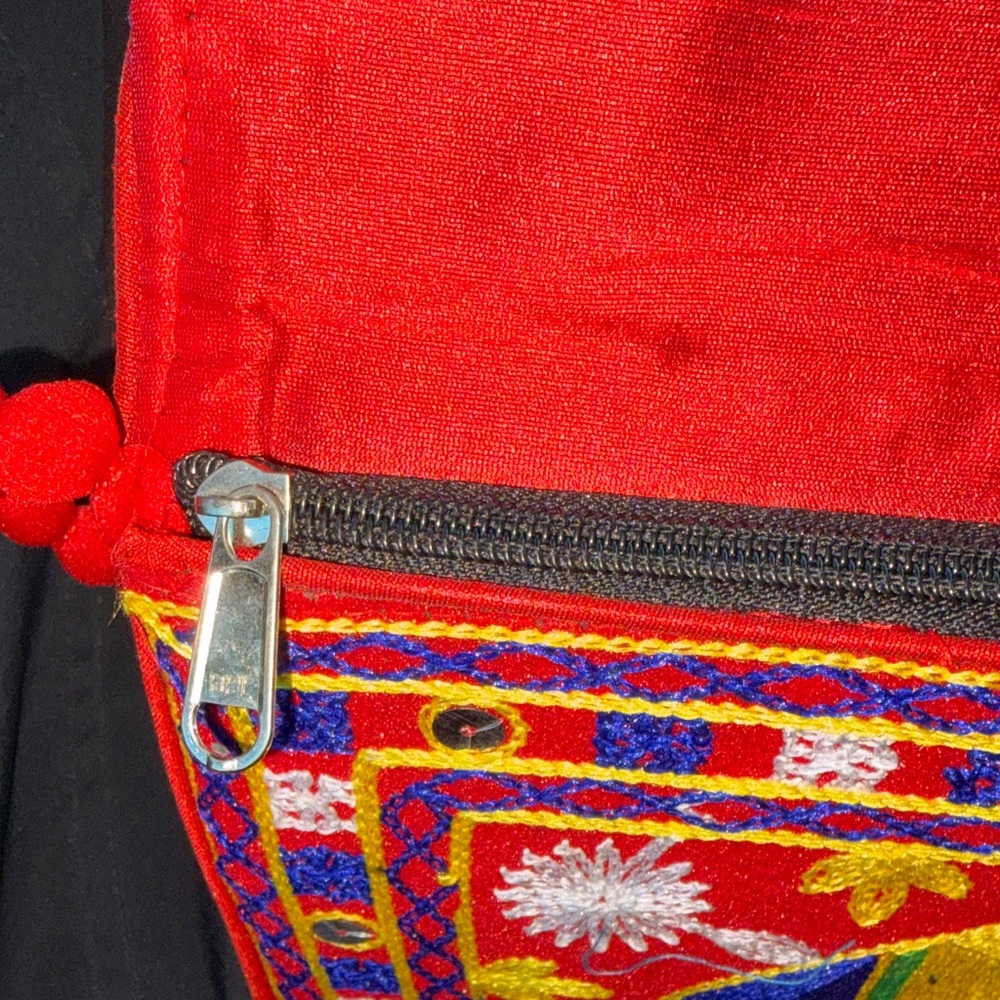 SNEH Rajasthani jaipuri Bohemian art embroidered foldover clutch purse - Picture 8 of 9